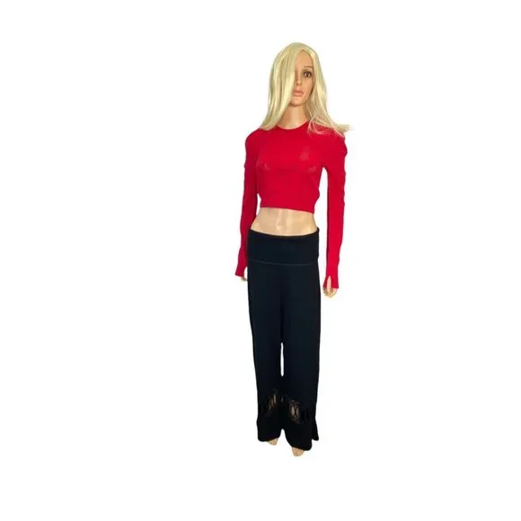 NWT Fabletics Addison SculptKnit LARGE Long-Sleeve Crop Top Red Stretch MSRP$50 - Picture 10 of 13